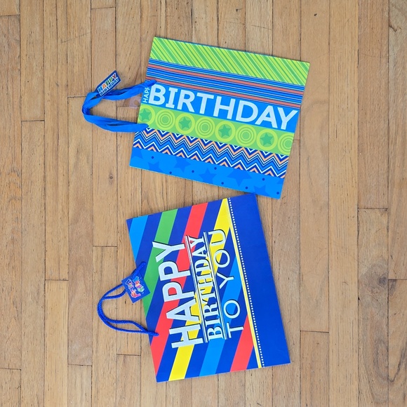 Set of Two Colorful Birthday Gift Bag, Paper Bag - Picture 1 of 8
